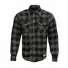 RIDERACT® Men’s Flannel Motorcycle Shirt | Reinforced Checked Road Series Grey