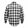RIDERACT® Men's Flannel Motorcycle Shirt | Reinforced Checked Riding Shirt Black & White