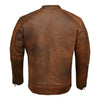 RIDERACT® Mens Leather Motorcycle Jacket | Cafe Racer Biker Jacket