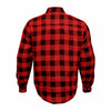 RIDERACT® Men's Flannel Motorcycle Shirt | Reinforced Checked Motorbike Shirt Road Series Red