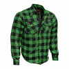 RIDERACT® Men’s Riding Motorcycle Shirt | Reinforced Flannel Jacket – Road Series Green