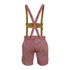 Womens Lederhosen Suede Leather Short Rose Pink Oktoberfest Costume