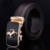 Adjustable Leather Belt Auto locking Horse Gold Buckle 101E