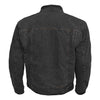 RIDERACT® Men's Denim Motorcycle Jacket Black | Reinforced Riding Jacket Road Rush