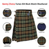 Tartan Kilt Black Watch Weathered 8 Yards