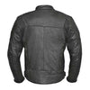 RIDERACT® Mens Motorbike Jacket Black | Combat Style Leather Motorcycle Jacket