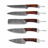 Handmade Damascus Chef Knife Set with Brown Handles Meat Knife Set AMK053BRN