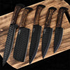 Damascus Chef Knives Set of 5 Pieces Black Powder Coated Handmade Cooking knife set