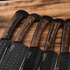 Damascus Chef Knives Set of 5 Pieces Black Powder Coated Handmade Cooking knife set