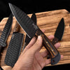 Damascus Chef Knives Set of 5 Pieces Black Powder Coated Handmade Cooking knife set