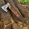 Celtic Viking Axe Hatchet with Natural Wood Leather Wrapped Björn AXE041BRN