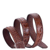 Fashion Designer Croc Pattern Leather Belt Alligator Pin Buckle