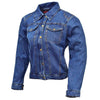 RIDERACT® Women’s Denim Motorcycle Jacket – Reinforced Road Rush Blue