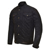 RIDERACT® Waxed Cotton Motorcycle Jacket | Black Stellar Biker Jacket