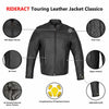 RIDERACT® Mens Leather Motorcycle Jacket | Black Moto Jacket