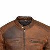 RIDERACT® Mens Leather Motorcycle Jacket | Cafe Racer Biker Jacket