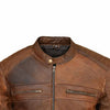 RIDERACT® Mens Leather Motorcycle Jacket | Cafe Racer Biker Jacket