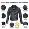 RIDERACT® Womens Moto Jacket | Black Brando Native Leather Biker Jacket
