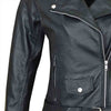 RIDERACT® Womens Moto Jacket | Black Brando Native Leather Biker Jacket
