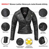 RIDERACT® Womens Leather Motorcycle Jacket | Black Brando Infinity Leather Biker Jacket
