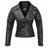 RIDERACT® Womens Leather Motorcycle Jacket | Black Brando Infinity Leather Biker Jacket