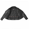 RIDERACT® Womens Leather Motorcycle Jacket | Black Brando Infinity Leather Biker Jacket