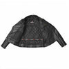 RIDERACT® Womens Leather Motorcycle Jacket | Black Brando Infinity Leather Biker Jacket