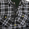 RIDERACT® Men’s Motorcycle Shirt | Reinforced Riding Shirt Black & White Check