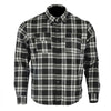 RIDERACT® Men’s Motorcycle Shirt | Reinforced Riding Shirt Black & White Check
