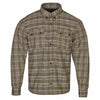 RIDERACT® Men's Flannel Motorcycle Jacket | Reinforced Riding Shirt Khaki Check