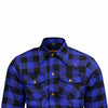 RIDERACT® Men's Flannel Motorcycle Shirt | Reinforced Checked Road Series Blue