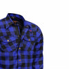 RIDERACT® Men's Flannel Motorcycle Shirt | Reinforced Checked Road Series Blue