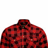 RIDERACT® Men's Flannel Motorcycle Shirt | Reinforced Checked Motorbike Shirt Road Series Red