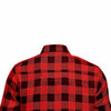 RIDERACT® Men's Flannel Motorcycle Shirt | Reinforced Checked Motorbike Shirt Road Series Red
