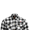 RIDERACT® Men's Flannel Motorcycle Shirt | Reinforced Checked Riding Shirt Black & White