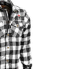 RIDERACT® Men's Flannel Motorcycle Shirt | Reinforced Checked Riding Shirt Black & White