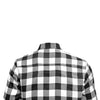 RIDERACT® Men's Flannel Motorcycle Shirt | Reinforced Checked Riding Shirt Black & White