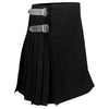 Tartan Style Kilt Plain Black 8 Yards