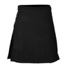 Tartan Style Kilt Plain Black 8 Yards
