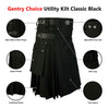 Classic Black Cargo Utility Kilt