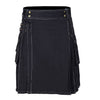 Cargo Black Utility Kilt White Outlined