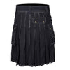 Cargo Black Utility Kilt White Outlined