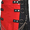 Fashion Utility Kilt Black with Removable Chains & Apron