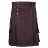 Classic Utility Kilt Brown with 6 Pockets Scottish Sports Cargo Kilt