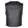 RIDERACT® Mens Leather Motorbike Vest | Black Waistcoat-Style Classic Biker Vest