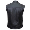 RIDERACT® Mens Leather Motorcycle Vest | Black Waistcoat SOA Zipper