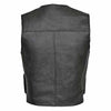 RIDERACT® Mens Motorcycle Vest | Black Cargo & Leather Vest with Utility Pockets