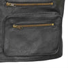RIDERACT® Mens Motorcycle Vest | Black Cargo & Leather Vest with Utility Pockets