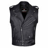 RIDERACT® Mens Leather Motorcycle Vest | Brando Style Sleeveless Biker Vest