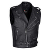 RIDERACT® Mens Leather Motorcycle Vest | Brando Style Sleeveless Biker Vest